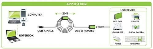 TECHLY Active Extension Cable USB Hi Speed 20m Juodas