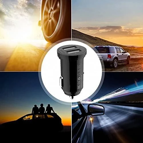 TECHLY Mini Car Charger 2 USB-A Prievadai 17W/3.4A Juodas