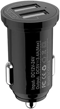 TECHLY Mini Car Charger 2 USB-A Prievadai 17W/3.4A Juodas