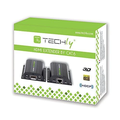 Techly IDATA EXT-E70I vaizdo ir garso signalų ilgintuvas AV siųstuvas ir imtuvas Juoda