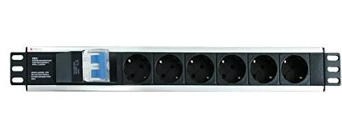 Techly Pro TECHLYPRO 023233 TechlyPro Rack 19 1,5U maitinimo juostelė 250V/16A 6x Schuko 3m dvigubas oro jungiklis