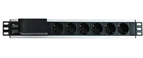 Techly Pro TECHLYPRO 023233 TechlyPro Rack 19 1,5U maitinimo juostelė 250V/16A 6x Schuko 3m dvigubas oro jungiklis