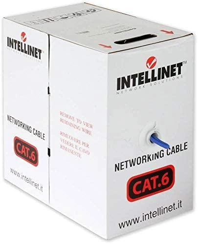 TECHLY 025619 TechlyPro UTP Cat6 masinis kabelis 4x2 kietas CCA 305m dėžė mėlynas