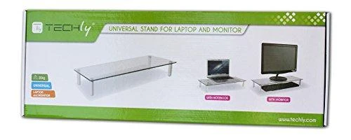 Techly ICA-MS 461 monitoriaus laikiklis arba stovas 81,3 cm (32") Laisvai stovintis Permatomas, Balta