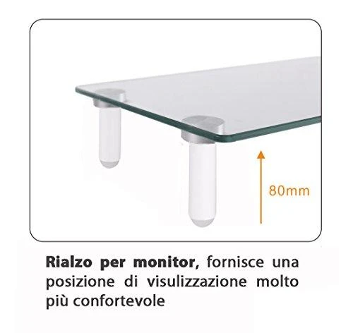 Techly ICA-MS 461 monitoriaus laikiklis arba stovas 81,3 cm (32") Laisvai stovintis Permatomas, Balta