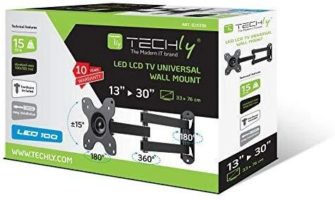 Techly Laikiklis ścienny do TV 13-30" LED/LCD 15kg sukamasis uchylny