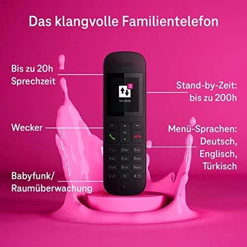TLM Telekom Sinus A12 Analoginio ryšio / DECT telefonas Juoda