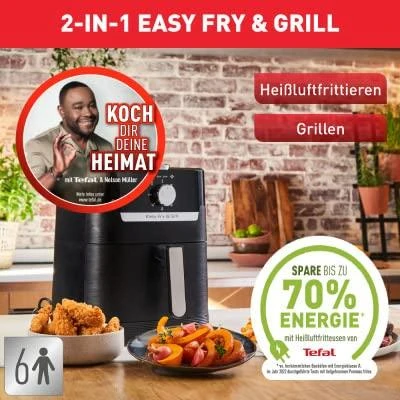 Gruzdintuvė Tefal Easy Fry & Grill Classic EY501815, Juodos spalvos