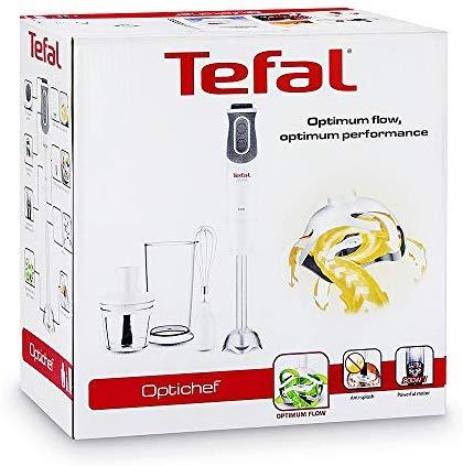 Plakiklis TEFAL | Maišytuvas | Optichef 3-in-1 HB643138 | Hand Maišytuvas | 800 W | Greičių skaičius 20 | Turbo mode | Chopper | Baltas/Pilkas