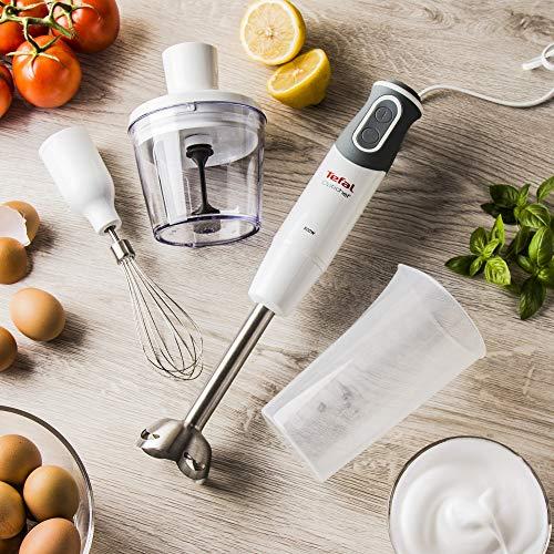 Plakiklis TEFAL | Maišytuvas | Optichef 3-in-1 HB643138 | Hand Maišytuvas | 800 W | Greičių skaičius 20 | Turbo mode | Chopper | Baltas/Pilkas