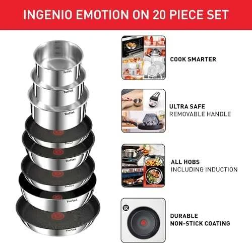 Puodų ir keptuvių rinkinys Tefal Ingenio Emotion, 20 dalių (L897SJ04)