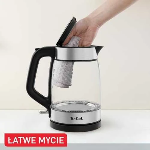 Tefal Glass Virdulys KI605830 electric virdulys 1.7 L 2200 W Juodas, Sidabrinis, Transparent