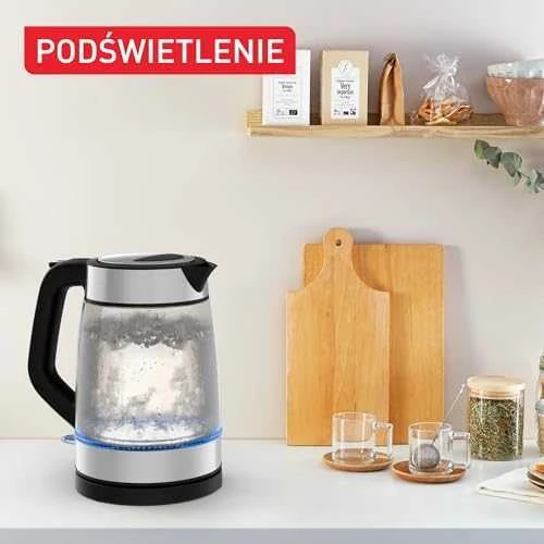 Tefal Glass Virdulys KI605830 electric virdulys 1.7 L 2200 W Juodas, Sidabrinis, Transparent