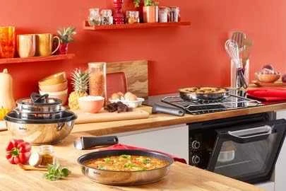 Nerūdijančio plieno puodų ir keptuvių rinkinys Tefal Ingenio Emotion L897S574, 5 dalių, 16/20/22/28 cm