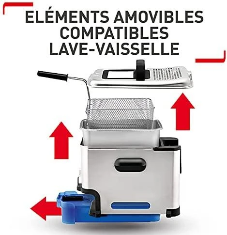 Gruzdintuvė Keptuvė Tefal Oleoclean Pro FR8040 (3,5 l, 1,2kg, 2300 W, plieno spalvos)