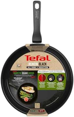 Tefal Renew juoda 28 cm keptuvė