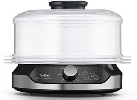 Garų puodas TEFAL | Maisto garintuvas | VC204810 Ultracompact | Juodas | 800 W | Talpa 9 l | Krepšelių skaičius 3
