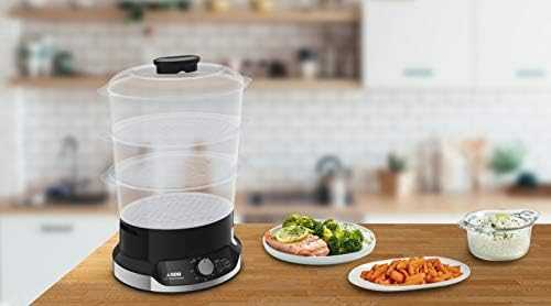 Garų puodas TEFAL | Maisto garintuvas | VC204810 Ultracompact | Juodas | 800 W | Talpa 9 l | Krepšelių skaičius 3