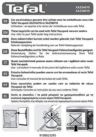 Tefal XA254010 vakuumavimo aparato priedas Vakuuminiai maišeliai
