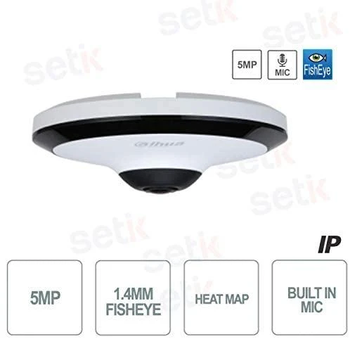 Dahua Fish-Eye IP kamera EW5541-AS. STARLIGHT 5MP 25fps. 360°, IR iki 10m., IVS, WDR