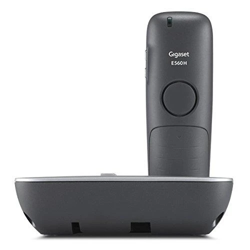 Gigaset E560A - DECT telefonas - Belaidis ragelis - Garsiakalbis - 200 įrašų - Skambintojo ID - Juodas,Sidabrinis