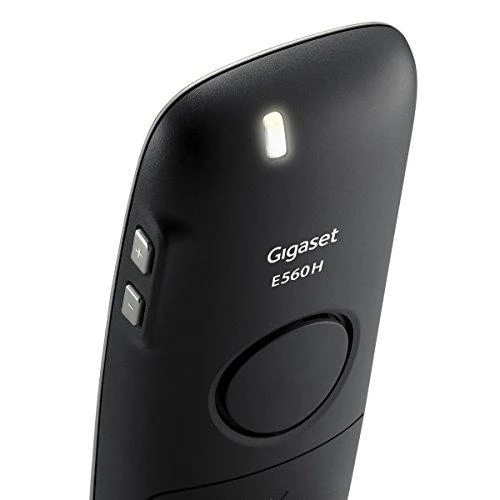 Gigaset E560A - DECT telefonas - Belaidis ragelis - Garsiakalbis - 200 įrašų - Skambintojo ID - Juodas,Sidabrinis
