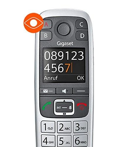 Gigaset E560A - DECT telefonas - Belaidis ragelis - Garsiakalbis - 200 įrašų - Skambintojo ID - Juodas,Sidabrinis