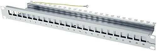 Telegärtner AMJ-S 19" modulio laikiklis / pataisų laukas 24 prievadas be įrangos, šviesiai pilka