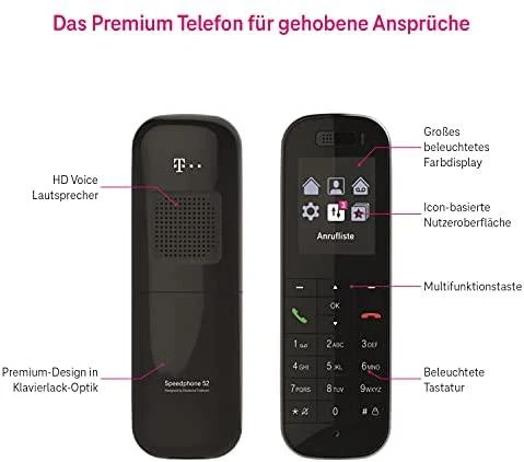 TLM Telekom Speedphone 52 DECT telefonas Skambintojo ID Juoda