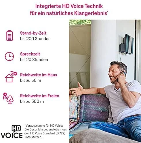 TLM Telekom Speedphone 52 DECT telefonas Skambintojo ID Juoda