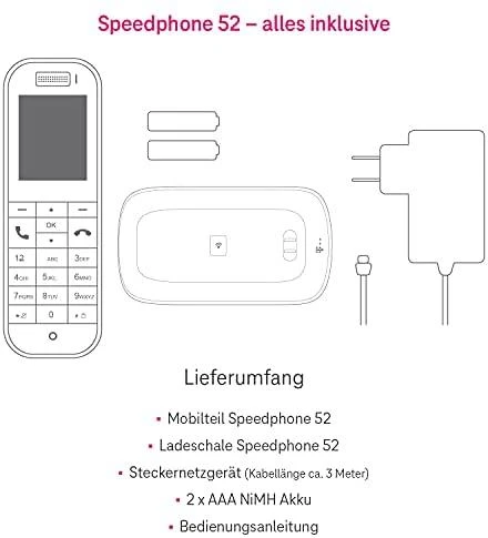 TLM Telekom Speedphone 52 DECT telefonas Skambintojo ID Juoda