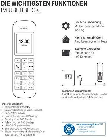 TLM Telekom Sinus 12 Analoginis telefonas Skambintojo ID Juoda