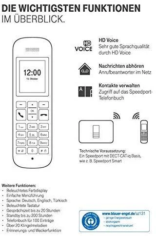TLM Telekom Speedphone 12 juodas Mobilteil/Ladeschale IP telefonas Juoda TFT