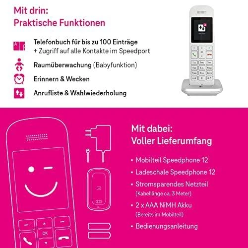TLM Telekom Speedphone 12 IP telefonas Balta TFT
