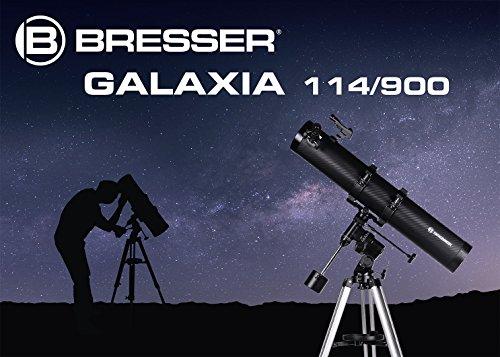 Teleskopas BRESSER Galaxia 114/900 EQ-Sky <228x su saulės filtru ir išmaniųjų telefonų ada