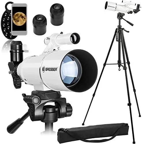 Teleskopas Bresser Classic 70/350 AZ 18 - 140x su išmaniojo telefono adapteriu