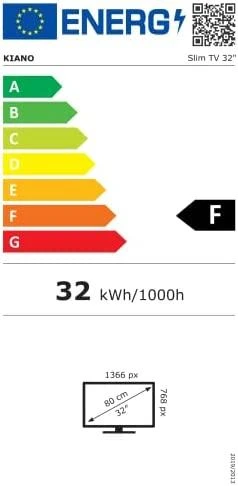 Televizorius Televizijos 32 colių LED televizoriai KIANO SlimTV 32 (1366 x 768, 50 Hz, Ne, DVB-C, DVB-T)