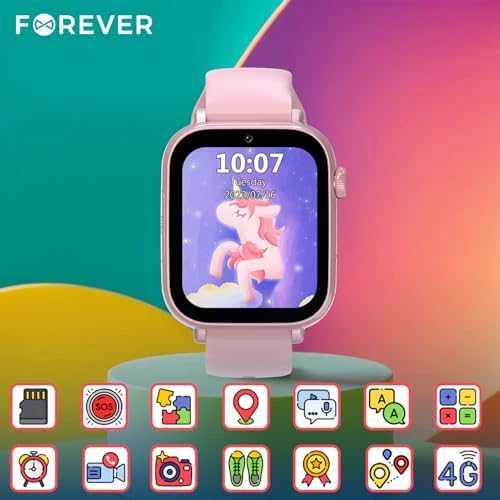 Forever išmanusis laikrodis GPS WiFi 4G Kids Look Me! 3 KW-520 rožinis