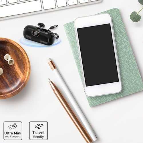 Telforceone Forever mini power bank MTB-100 22.5W 5000 mAh USB C juodos spalvos