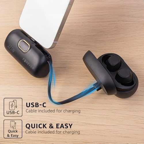 Telforceone Forever mini power bank MTB-100 22.5W 5000 mAh USB C juodos spalvos