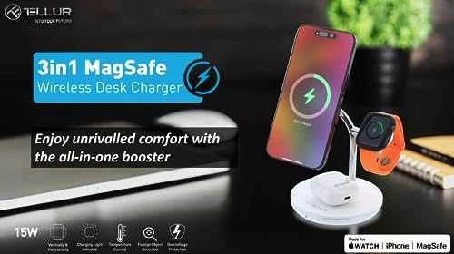 Tellur 3in1 MagSafe belaidis stalinis įkroviklis