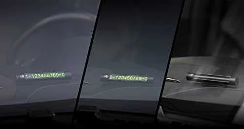 „Tellur“ laikina automobilių stovėjimo kortelė dviem telefono numeriams, metalinis, juodas