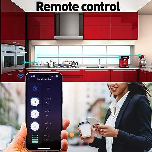 Tellur išmanusis WiFi maitinimo blokas, 3 lizdai, PD30W, QC18W, baltas