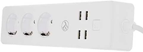 „Tellur WiFi“ maitinimo juosta, 3 lizdai, 4 * USB 4A, 2200 W, 10 A, 1,8 m
