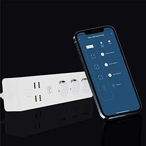 „Tellur WiFi“ maitinimo juosta, 3 lizdai, 4 * USB 4A, 2200 W, 10 A, 1,8 m