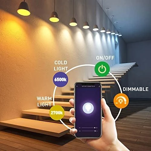 Tellur WiFi Smart Bulb E27, 9W, Baltas/Warm, Dimmer