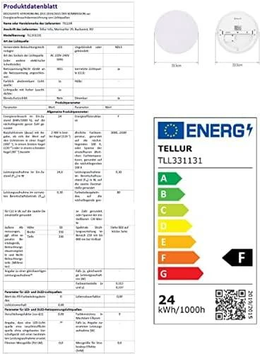 „Tellur WiFi“ LED lubinis šviestuvas, 24 W, baltas/šiltas, pritemdytas, apvalus, baltas