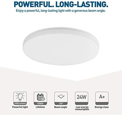 „Tellur WiFi“ LED lubinis šviestuvas, 24 W, baltas/šiltas, pritemdytas, apvalus, baltas