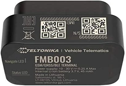 FMB003 2G TELTONIKA OBD GPS SEKLYS, Serveris : Nepridėti, SIM kortelė: Nepridėti