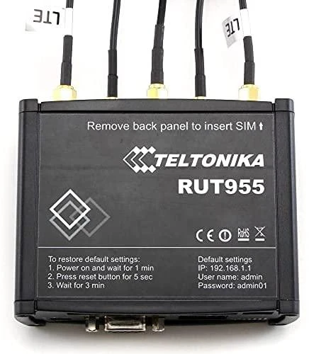 Šakotuvas Extralink Maršrutizatorius LTE Teltonika RUT955T033C0 (3G/4G/LTE SIM, xDSL (laido jungtis LAN), 2,4 GHz)